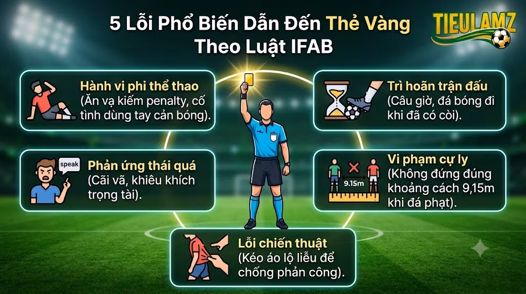 Thẻ Vàng Là Gì? Các Lỗi Bị Phạt Thẻ Vàng Theo Luật IFAB