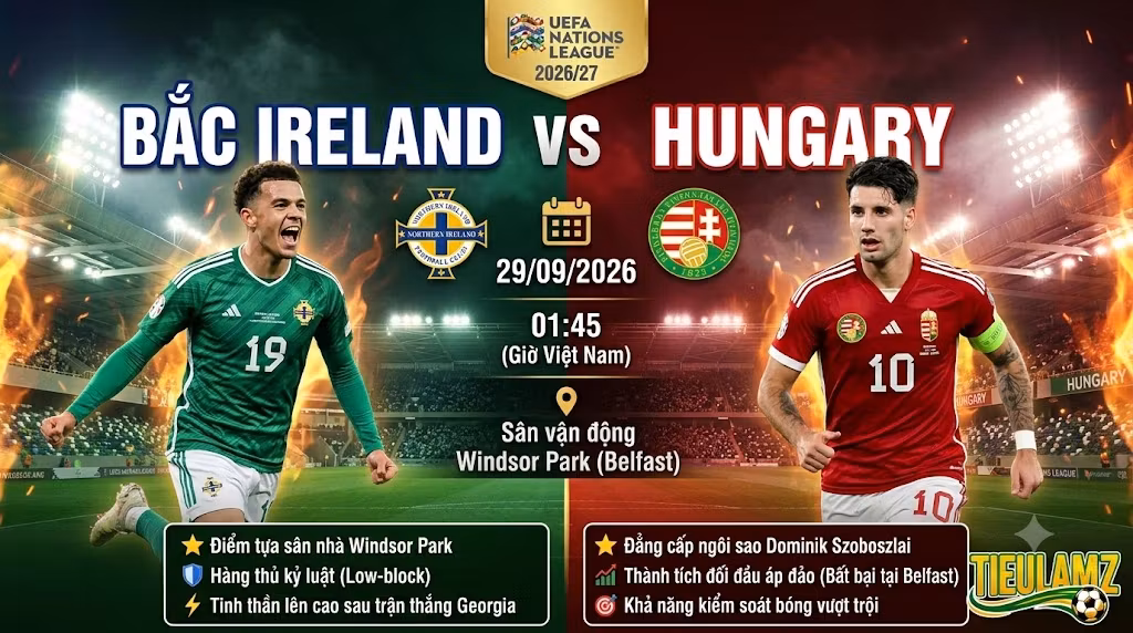 Nhận định Bắc Ireland vs Hungary (01h45 29/9): Khó phá dớp